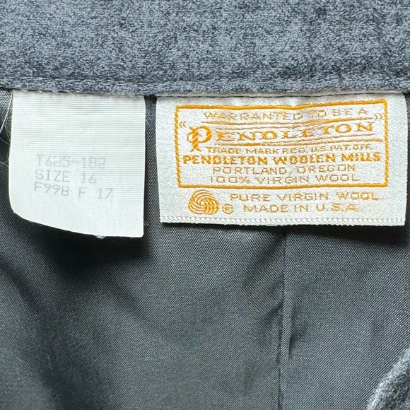 Vintage Pendleton Gray 100% Pure Virgin Wool Skirt Size 16 - Picture 3 of 4